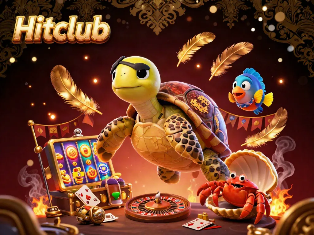 Experience Hitclub's vibrant 3D casino with treasure and animated game elements in a captivating scene.