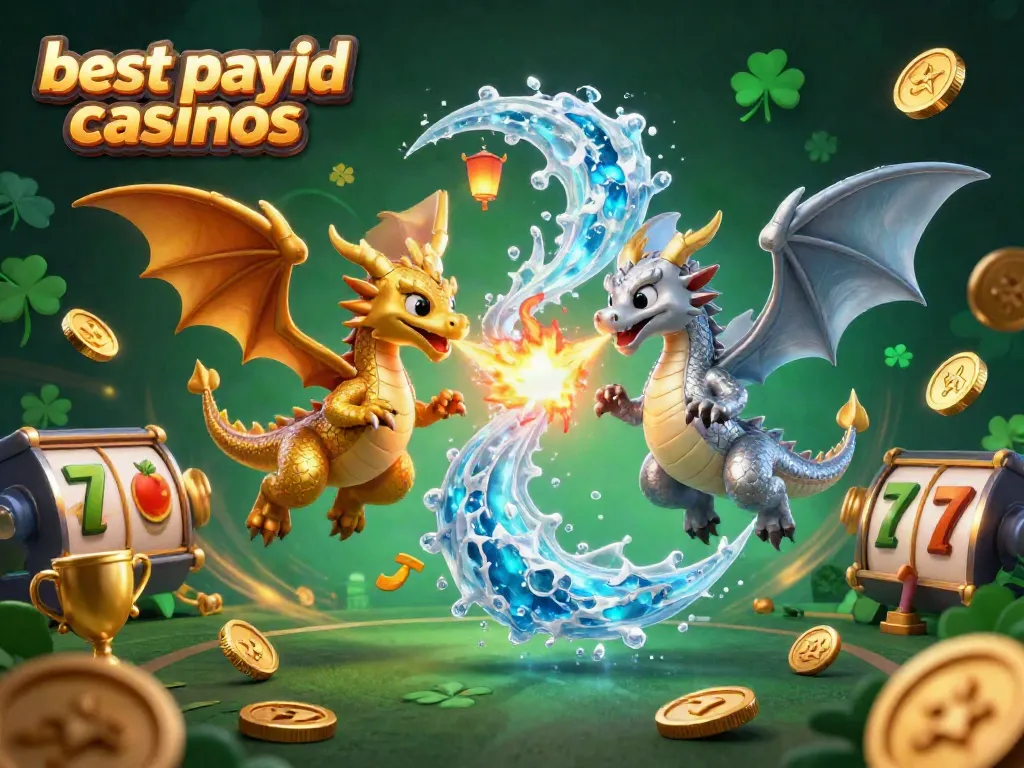 Experience the excitement at the best payid casinos with dynamic gaming elements in a mythical dragon scene.