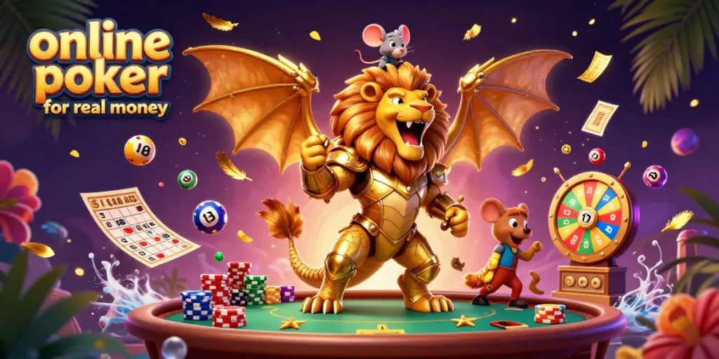 Experience exciting online poker games for real money in a vibrant, dynamic casino scene.